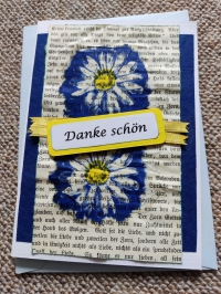'Danke schön' -  Karte (blau-gelb)