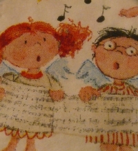 Servietten -  singende Engel  (ca. 33cm Papierserviette)