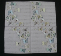 Servietten - Schmetterling Schwarm auf Noten (33cm Papierserviette)