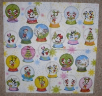 Servietten -  Micky & Minnie Mouse in der Schneekugel (ca. 33cm Papierserviette)