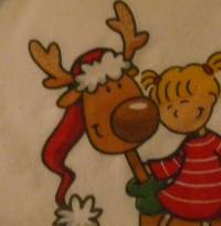 Servietten -  Kind mit Rentier (ca. 33cm Papierserviette)