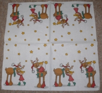 Servietten -  Kind mit Rentier (ca. 33cm Papierserviette)