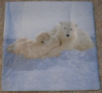 Servietten - Eisbären   (ca. 33cm Papierserviette)