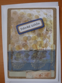'Danke schön' -  Karte (beige-blau)