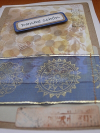 'Danke schön' -  Karte (beige-blau)