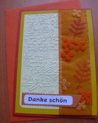 'Danke schön' -  Karte (orange-gelb)