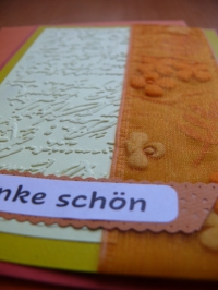 'Danke schön' -  Karte (orange-gelb)