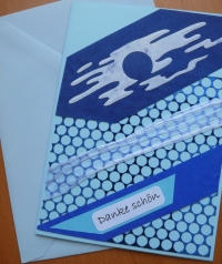 'Danke schön' -  Karte blau-gelocht