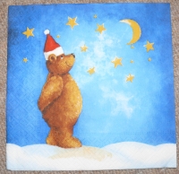 Servietten - Bär mit Himmel (ca. 33cm Papierserviette)