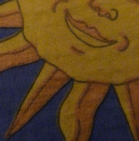 Servietten -  Stern und Sonne (blauer Hintergrund) (33cm Papierserviette)