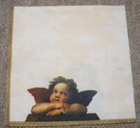 Servietten - Engel von Raffaello  (ca. 25cm Cocktail-Papierserviette)