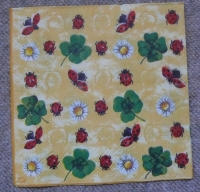 Servietten -  Kleine fliegende Marienkäfer  (33cm Papierserviette)