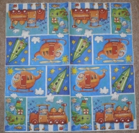 Servietten -  Helikopter - Rakete - Schiff - Lokomotive  (33cm Papierserviette)