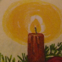 Servietten -  Kerzen in Tannenzweig (33cm Papierserviette)