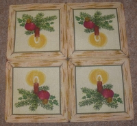 Servietten -  Kerzen in Tannenzweig (33cm Papierserviette)