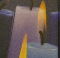 Servietten -  Kerzen in Blau  (33cm Papierserviette)