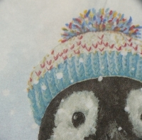 Servietten - Pinguin mit Mütze (ca. 33cm Papierserviette)