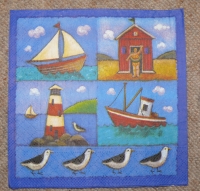 Servietten -  Leuchtturm - Schiff  (33cm Papierserviette)