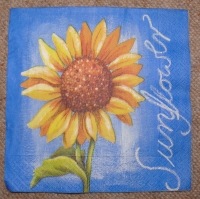 Servietten - Sonnenblume (gemalt)  (33x33cm Papierserviette)