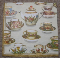 Servietten - Teetassen - Krug  (ca. 33cm Papierserviette)