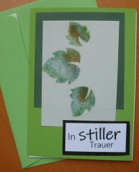 Trauer Karte - 'In stiller Trauer' (grün)