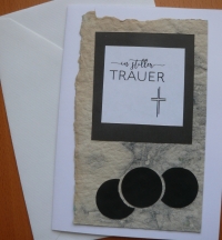 Trauer Karte 'In stiller Trauer' (grau-schwarz)