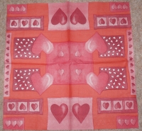 Servietten - Herz in Rot  (33x33cm Papierserviette)