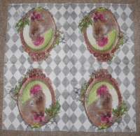 Servietten - Hase mit Mütze & Tasche (ca. 33cm Papierserviette)