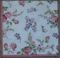 Servietten - feine Rosen  (ca. 33cm Papierserviette)