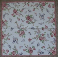 Servietten - feine Rosen  (ca. 33cm Papierserviette)