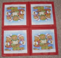 Servietten - 3 singende Bären  (ca. 33cm Papierserviette)