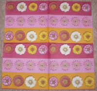 Servietten -  Blumen in Rot / Pink / Orange  (ca. 33cm Papierserviette)