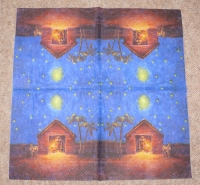Servietten - Stall von Bethlehem (ca. 33cm Papierserviette)