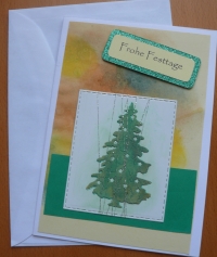 Frohe Festage - Karte (Tanne gelb-grün)