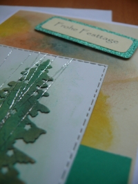 Frohe Festage - Karte (Tanne gelb-grün)