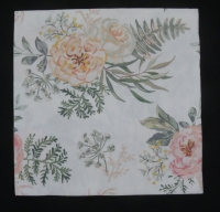 Servietten - gelb-rosa Blüte (33cm Papierserviette)