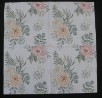 Servietten - gelb-rosa Blüte (33cm Papierserviette)