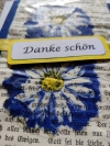 'Danke schön' -  Karte (blau-gelb)