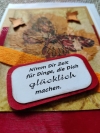'Nimm Dir Zeit für Dinge, die Dich glücklich machen'  - Karte (rot-beige)