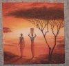 Servietten -  Afrika - Massai Frauen in der Dämmerung (33cm Papierserviette)