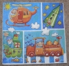 Servietten -  Helikopter - Rakete - Schiff - Lokomotive  (33cm Papierserviette)