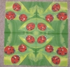 Servietten - 4 Marienkäfer auf grün (ca. 33cm Papierserviette)