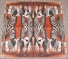 Servietten -  Zwei Zebra  (rötlich)   (33cm Papierserviette)