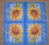 Servietten - Sonnenblume (gemalt)  (33x33cm Papierserviette)