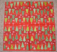 Servietten - grüne Tannen  (ca. 25cm Cocktail-Papierserviette)