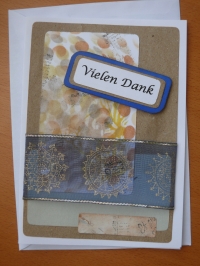'Vielen Dank' -  Karte (beige-blau)