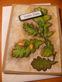 'Vielen Dank' -  Karte (grün - Eichenblatt)