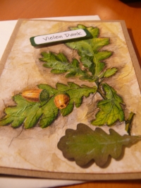 'Vielen Dank' -  Karte (grün - Eichenblatt)