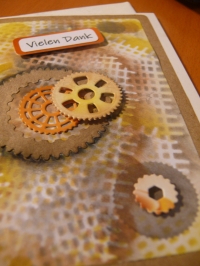 'Vielen Dank' -  Karte (beige - Zahnräder)